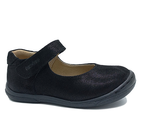 Black baby girl classic shoe with a strap