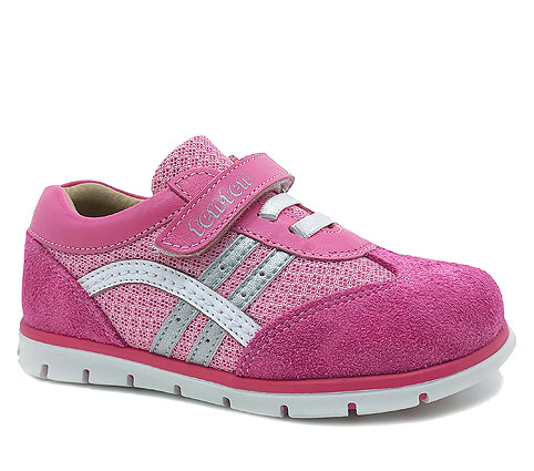 TenTen Velvet Pink Girls Leather Sneaker - TenTen Canada