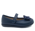 Baby Girl Leather Navy blue shoe with a bow