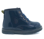 Black Shiny girl leather high-top boots dr martin