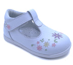 Sandale mi-montante bébé fille à fleurs blanches - printemps-été