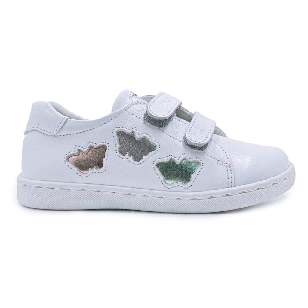 White children's sneaker with butterfly