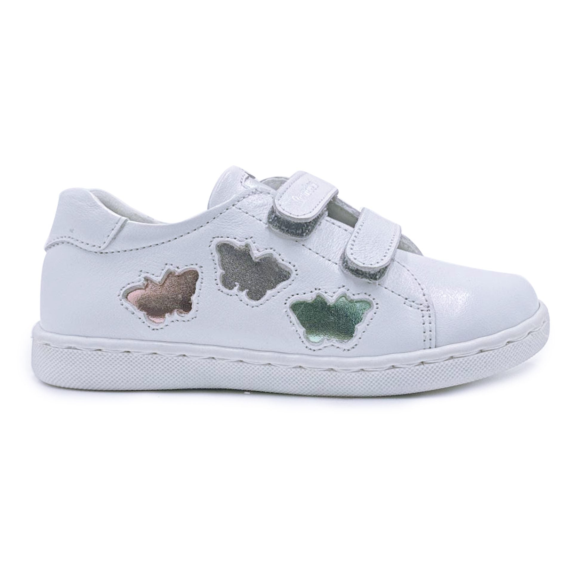 White children's sneaker with butterfly