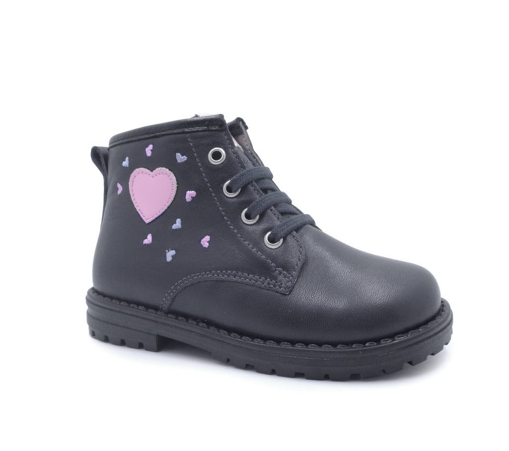 Girls High-Cut Leather Dr. Martin Style Boots (Size 21–26)