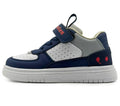 Children's sneaker with navy and gray