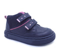 Chaussures premiers pas en cuir marine avec détails cœurs pour bébé fille