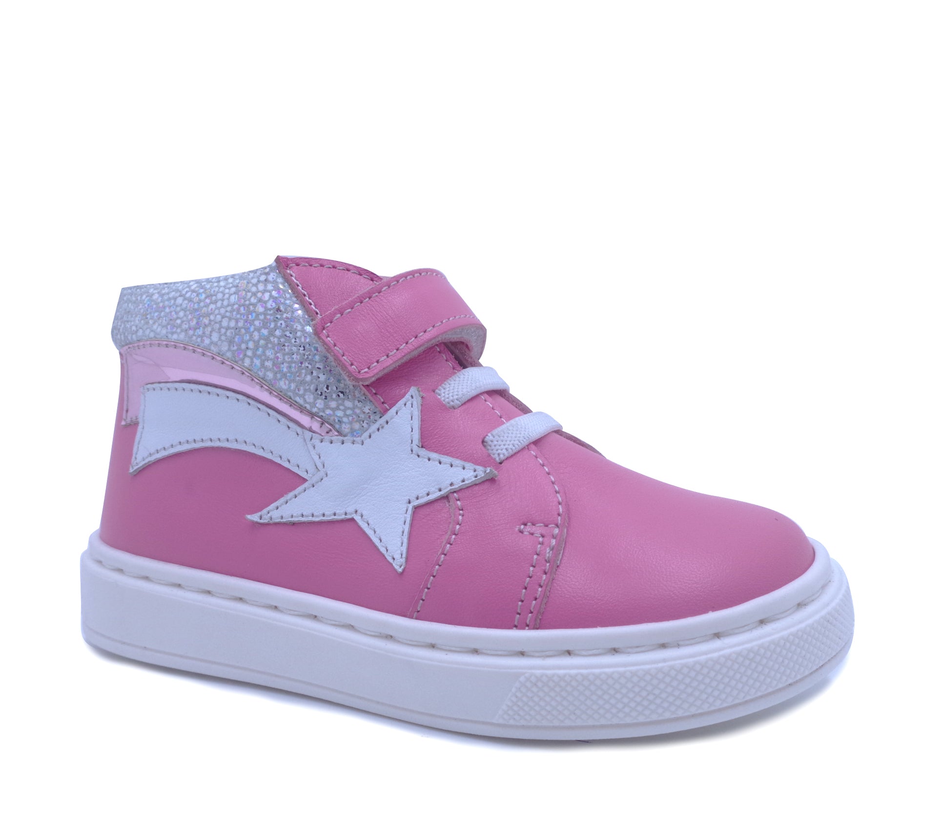 Baby Girl Pink Leather First Step Shoes with Star Detail - TenTen Canada