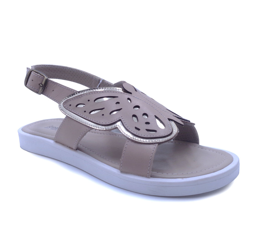 Ten Ten Girls’ Butterfly Sandals – Cream Gold