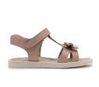 Ten Ten Girls’ Handmade Leather Sandals with OrthoFlex Insole – Pink & Gold Bow