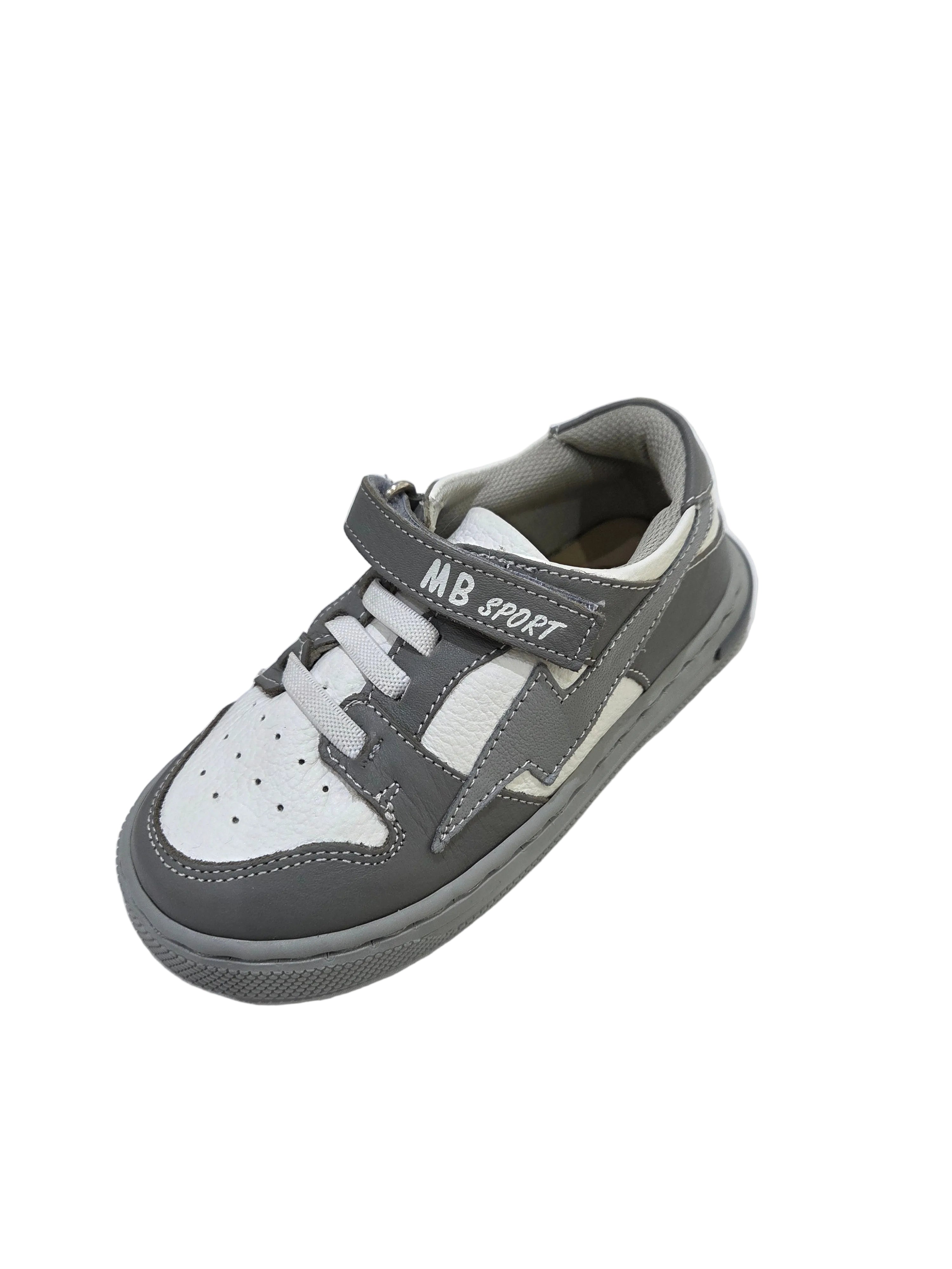 Baskets sportives grises pour garçons à double scratch – Style tendance au quotidien